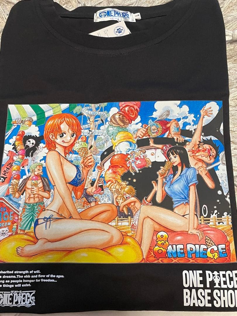 【Lサイズ】ONE PIECE BASE SHOP オリジナルTシャツ 巾着付き