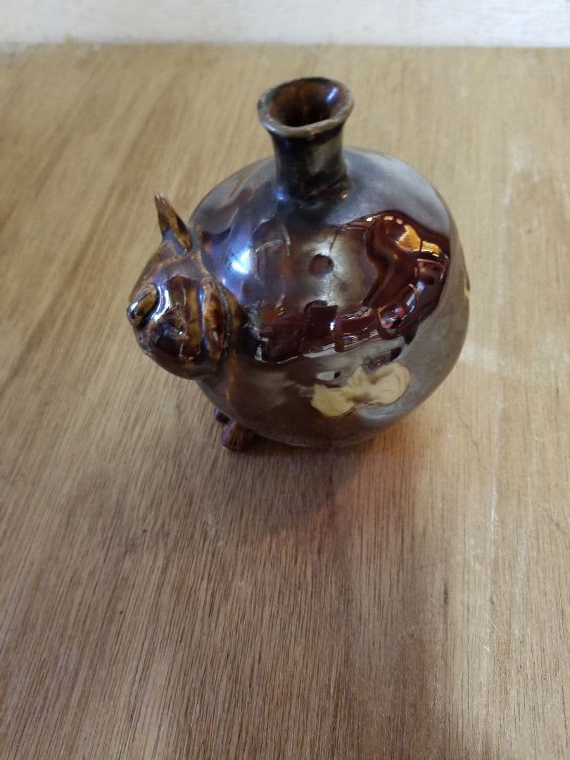 九谷焼　林大輔　猫　一輪挿し　花瓶　作家　陶磁器