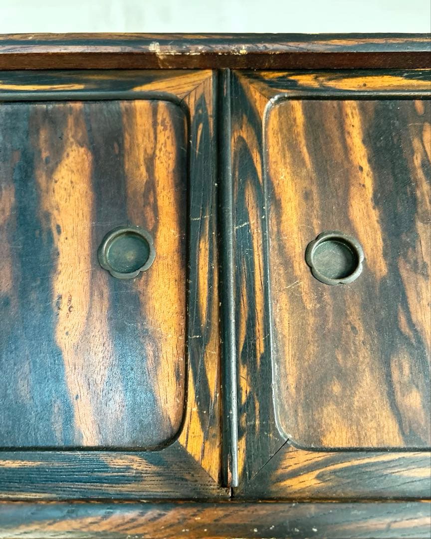 昭和レトロ 古家具 木製 飾り棚 ガラス戸 アンティーク 和家具 収納棚