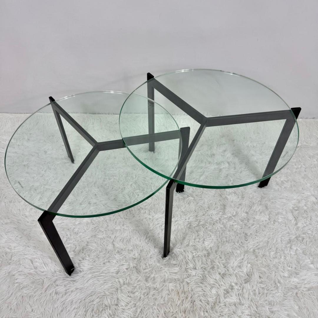 【美品】ARMONIA　アルモニア ガラス センターテーブル 丸型 92-8