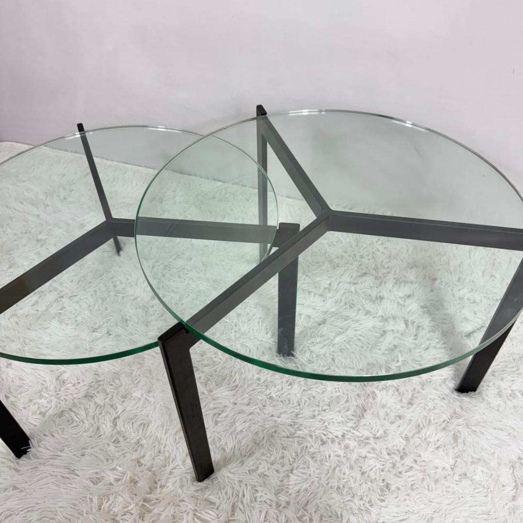 【美品】ARMONIA　アルモニア ガラス センターテーブル 丸型 92-8