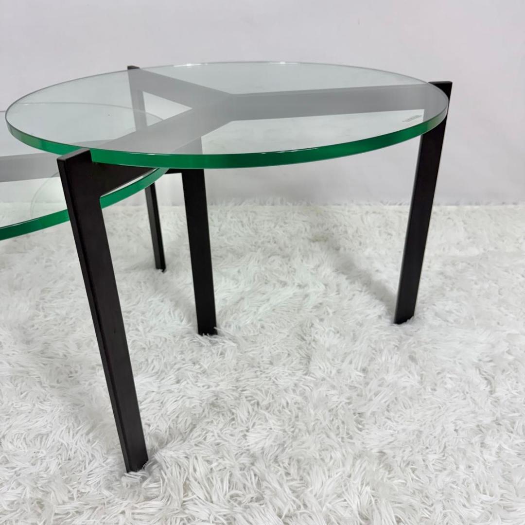 【美品】ARMONIA　アルモニア ガラス センターテーブル 丸型 92-8