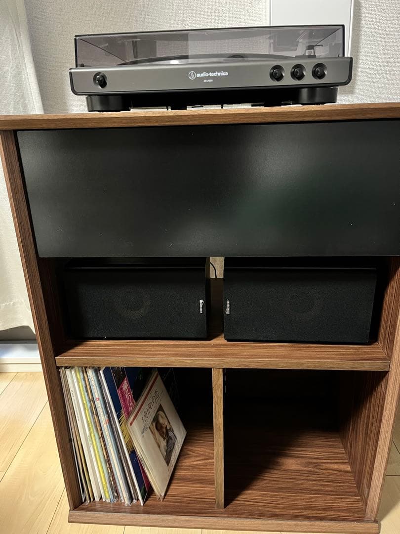 木製 レコードラック LP収納 濃いブラウン 楽天購入