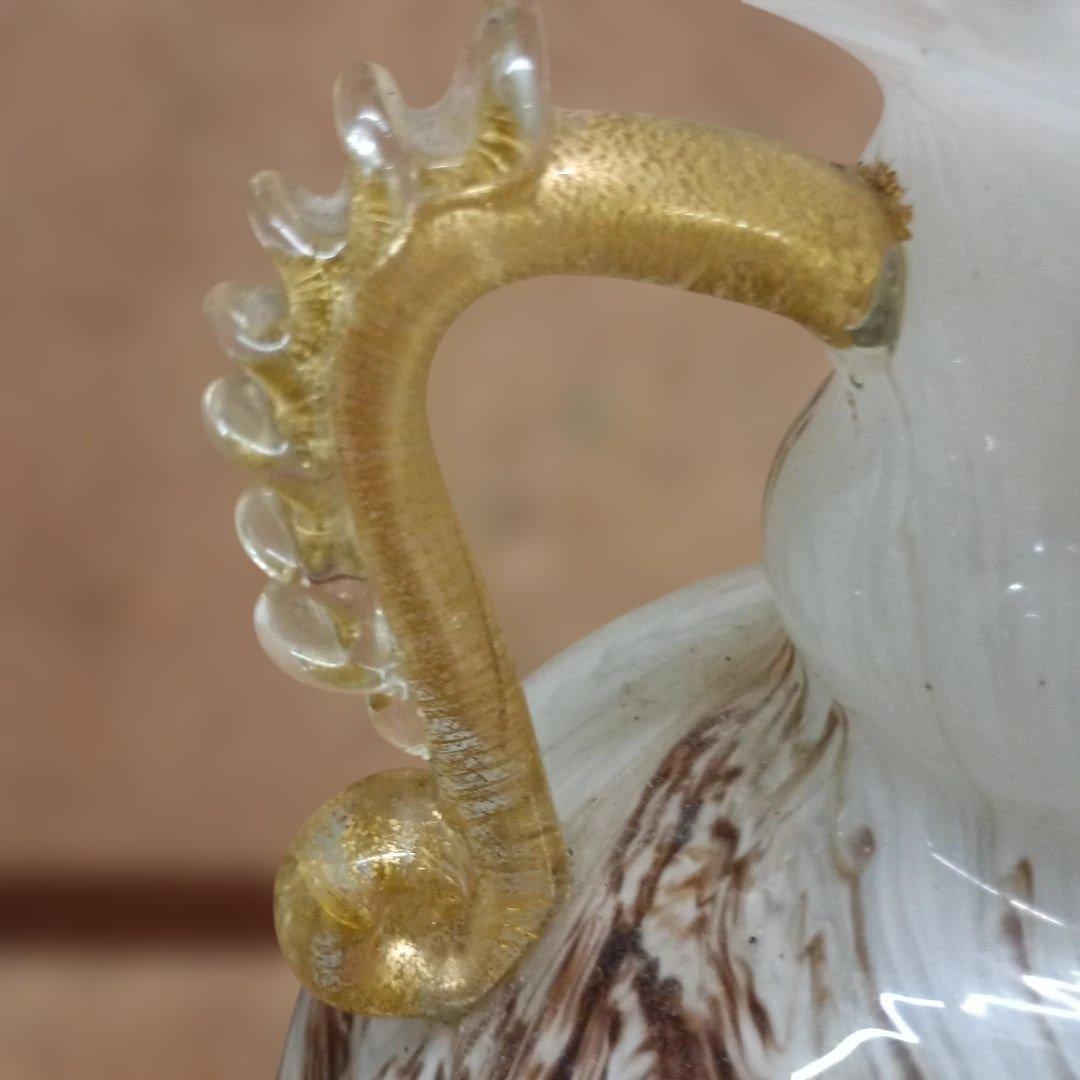 3979）岩田ガラス　金彩双耳　花瓶　花器　フラワーベース