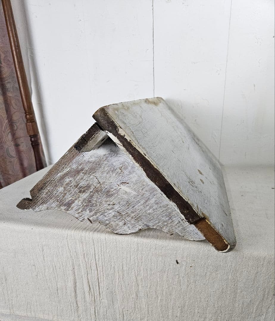 フランスアンティーク 古い木のウォールシェルフ 壁掛け 飾り棚 ラック シャビー