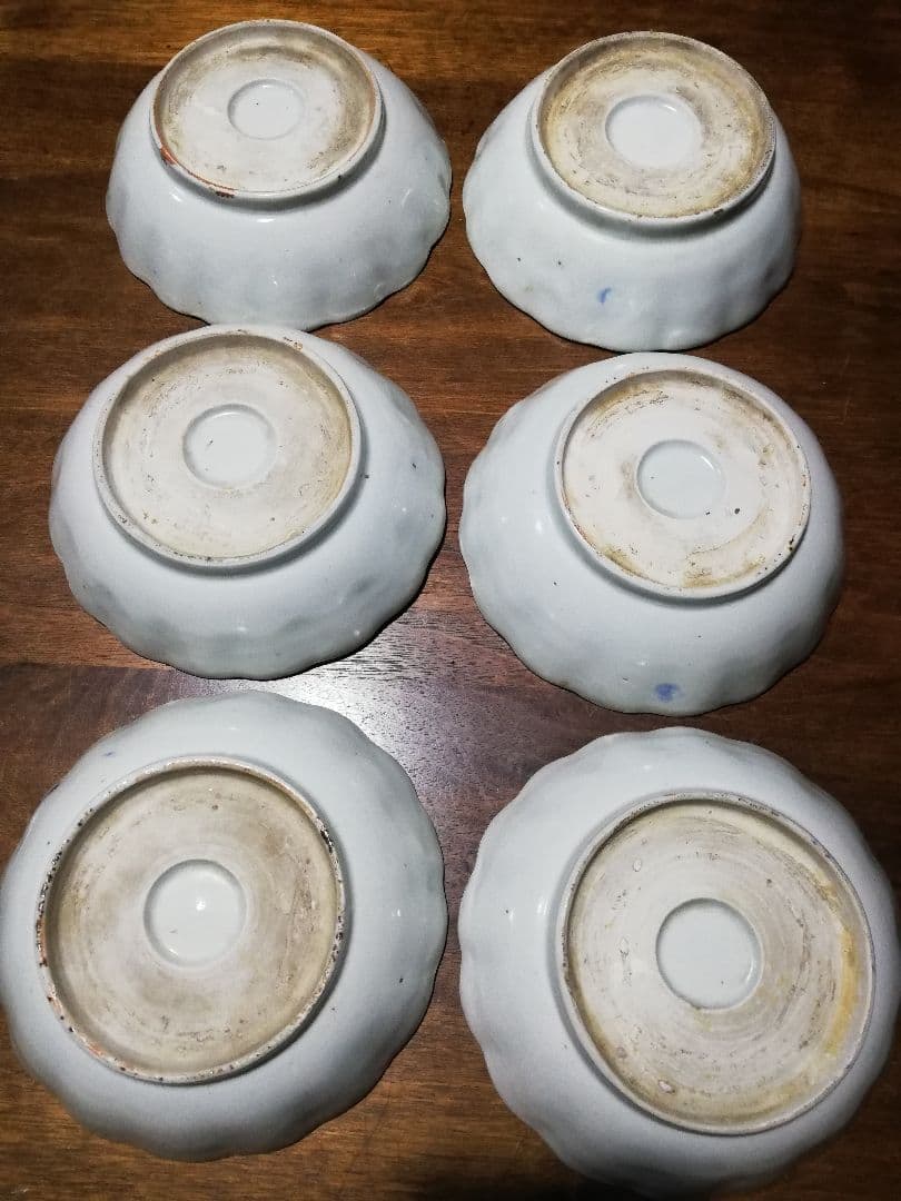 古伊万里江戸後期山水染付け6枚セット