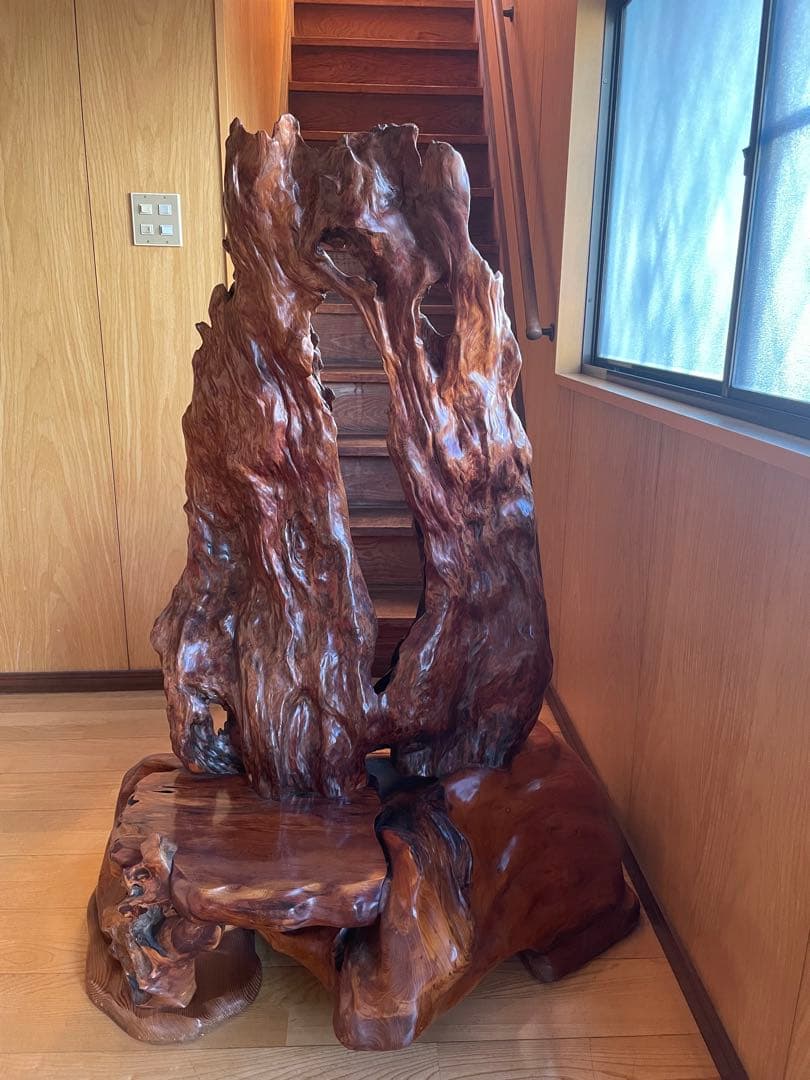 広島発 屋久杉 輪切り 座卓 テーブル 天板 + 屋久杉 衝立