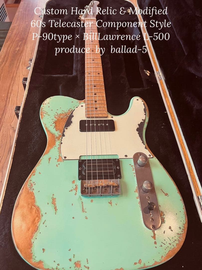 ⭐︎ハードレリックテレキャスタータイプ/P-90×L-500/サーフグリーン⭐︎