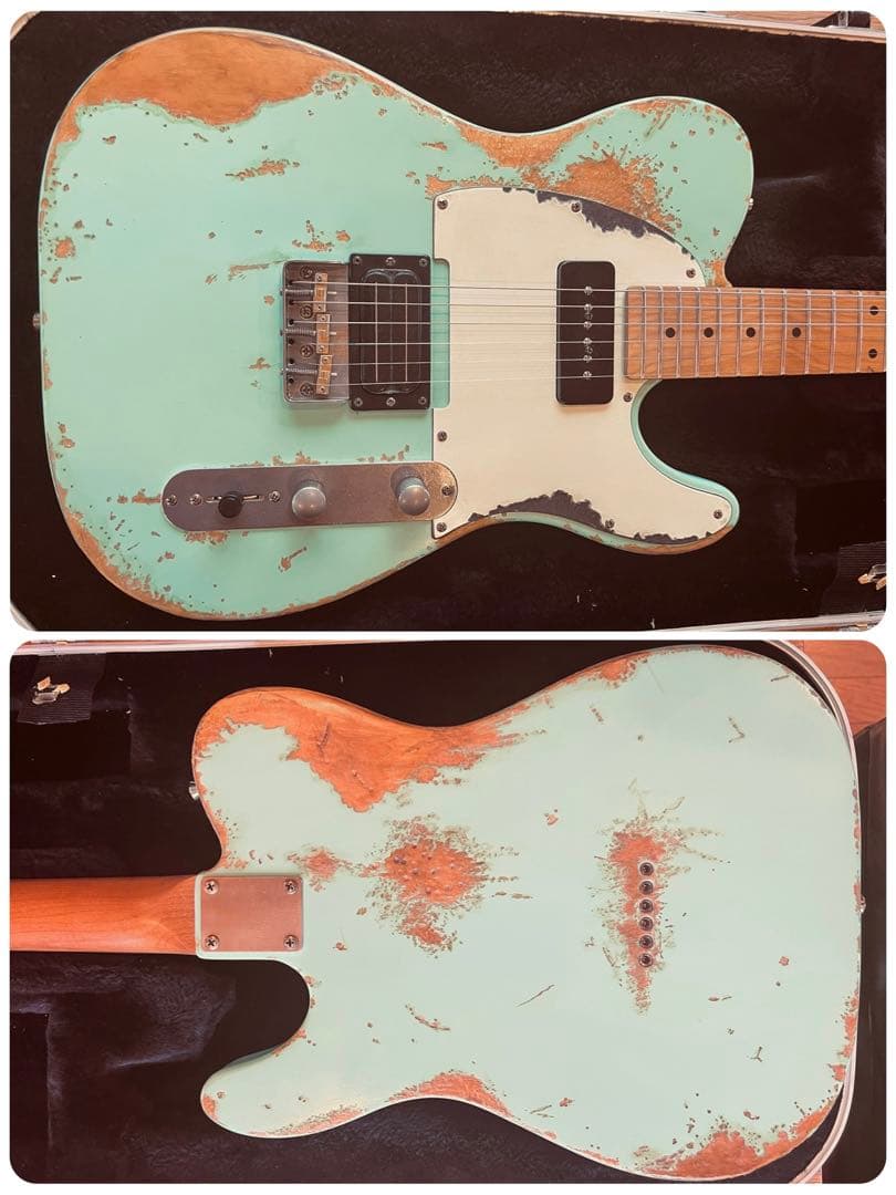 ⭐︎ハードレリックテレキャスタータイプ/P-90×L-500/サーフグリーン⭐︎