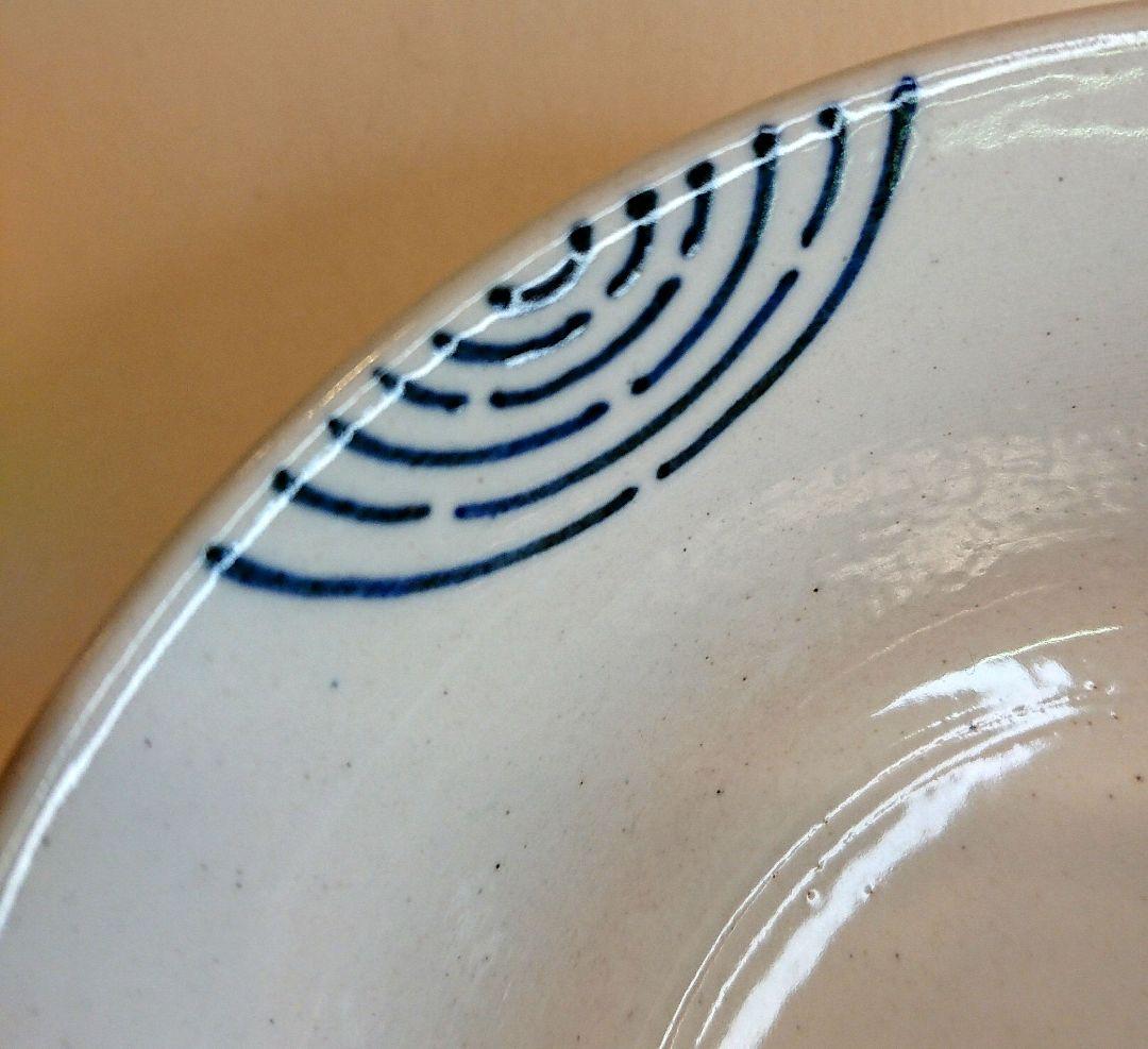 【茶道具】染付渦 平茶碗 膳所焼