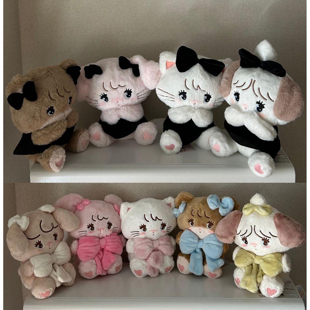 mikko 抱きしめおリボンぬいぐるみ&ブラックリボンBIGぬいぐるみ全種セット