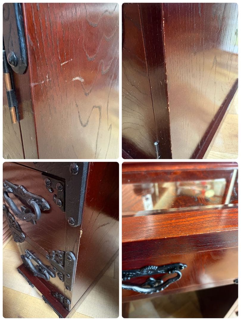 遠野民芸　欅　漆塗　南部鉄　鏡台　ドレッサー　検）岩谷堂　和家具