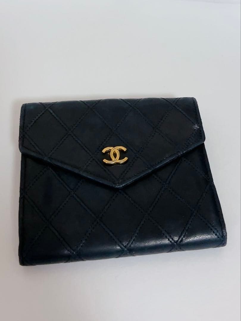 シャネル　CHANEL 折り財布　ブラック　黒　ココマーク