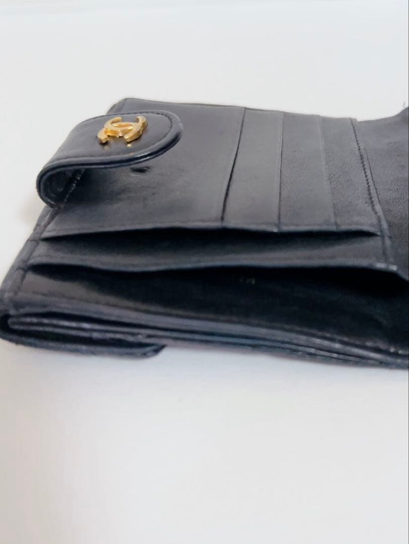 シャネル　CHANEL 折り財布　ブラック　黒　ココマーク