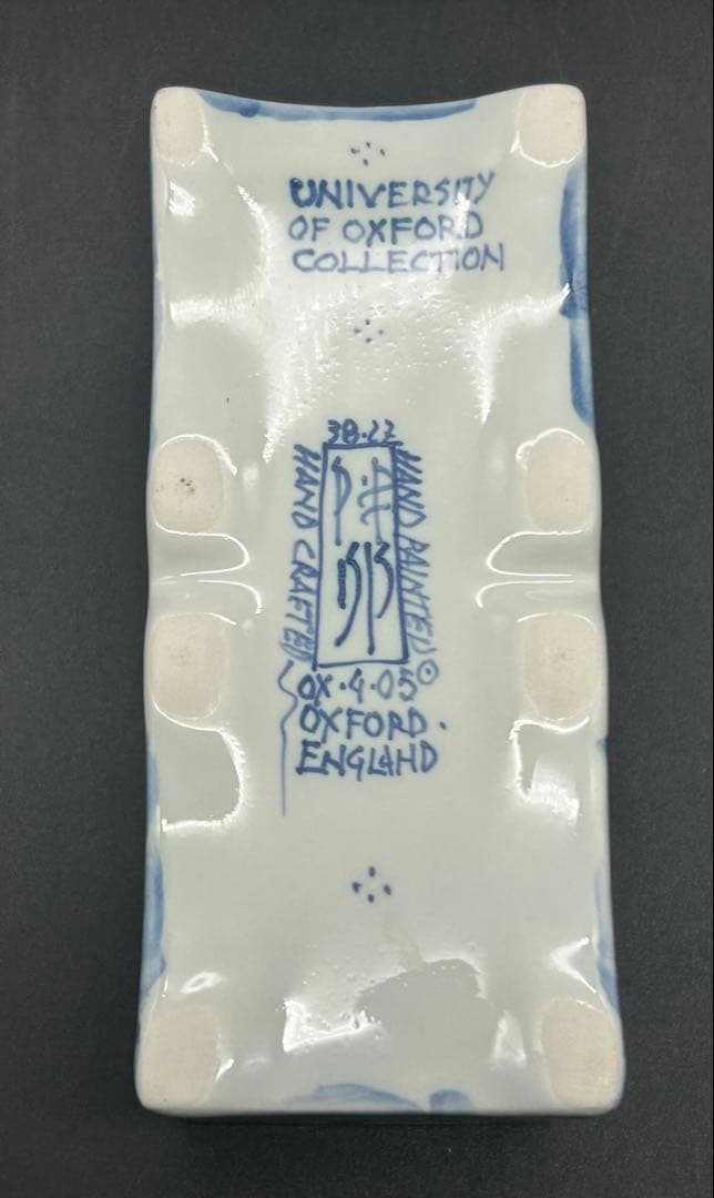 陶器　イギリス　オックスフォード製　デボラ・シアーズ　花瓶　花器　手描き