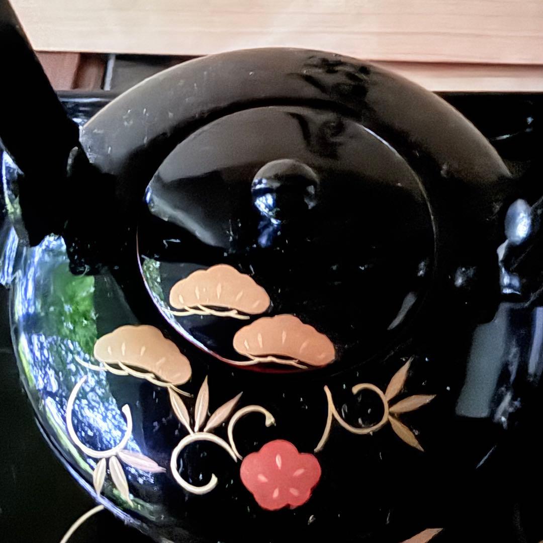 超限定1月12日迄‼️節目にJAPAN天然木会津塗お屠蘇器蒔絵松竹梅四ッ揃杉箱入