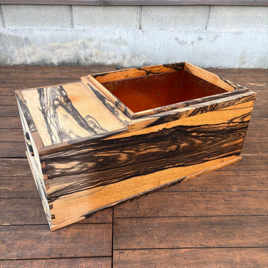 昭和レトロ 木製 長火鉢 3杯 引き出し収納付き 火鉢 囲炉裏 古家具 古道具