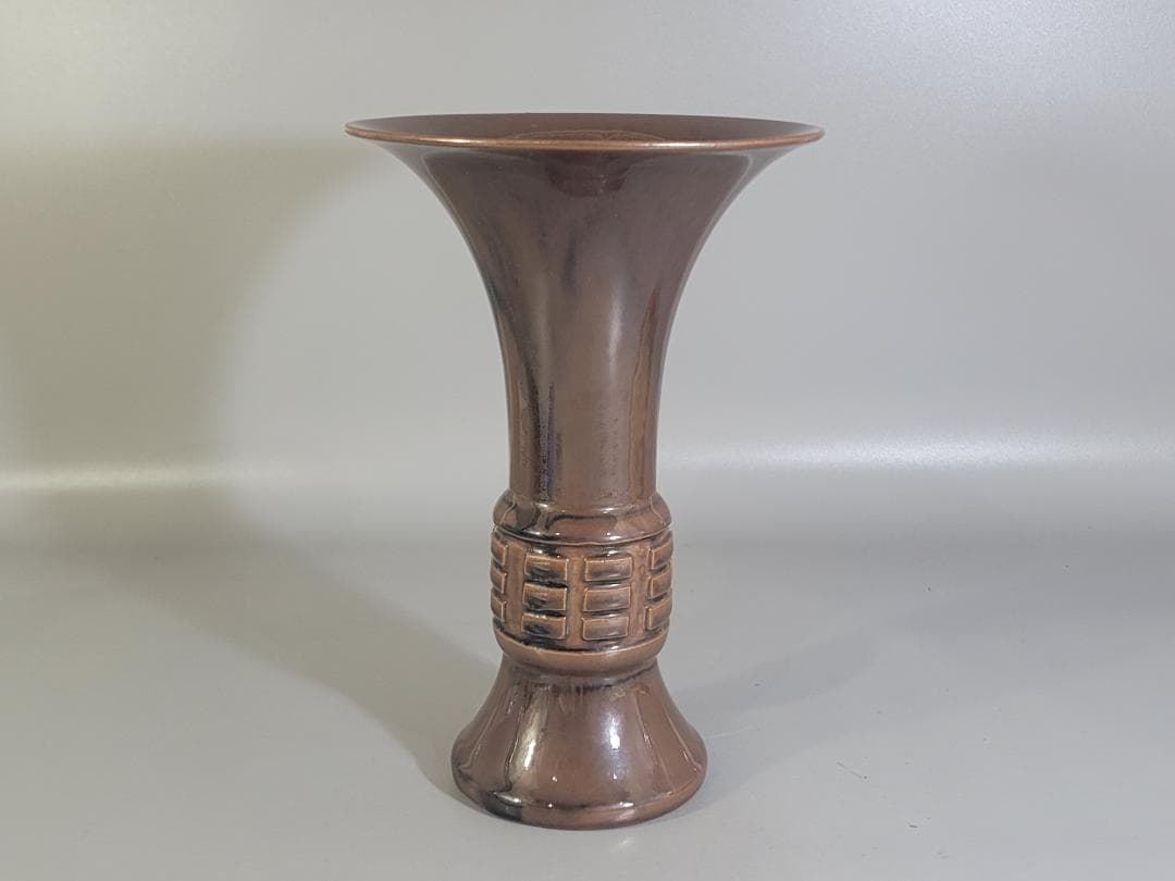 古美術 膳所焼 尊式 算木 花瓶 美品 DT189