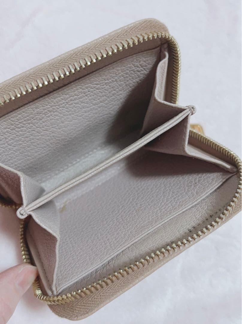 MIUMIU リボンミニウォレット ケース ピンクベージュ 箱有り美品