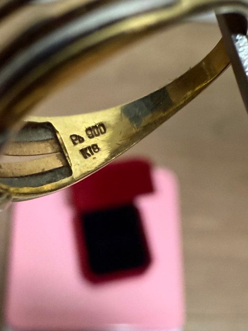 K18プラチナコンビダイアモンドリング3g