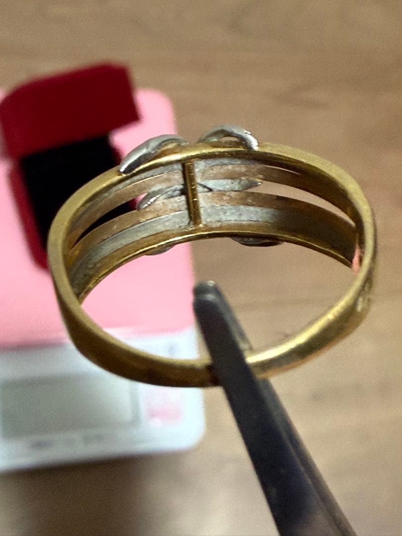 K18プラチナコンビダイアモンドリング3g