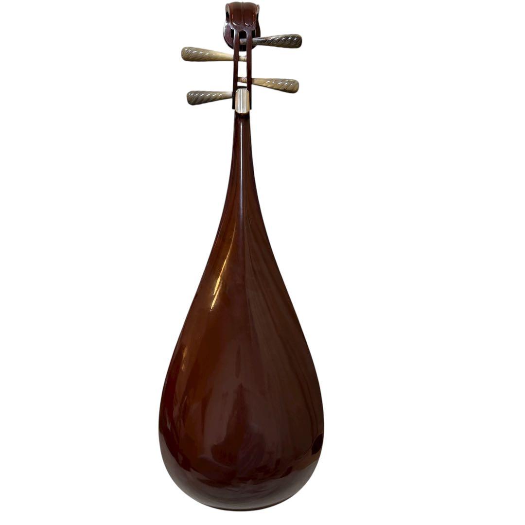 【美品】牡丹彫刻付き 中国琵琶 ピーパ 響き豊かな工芸モデル　新品弦1.2付き