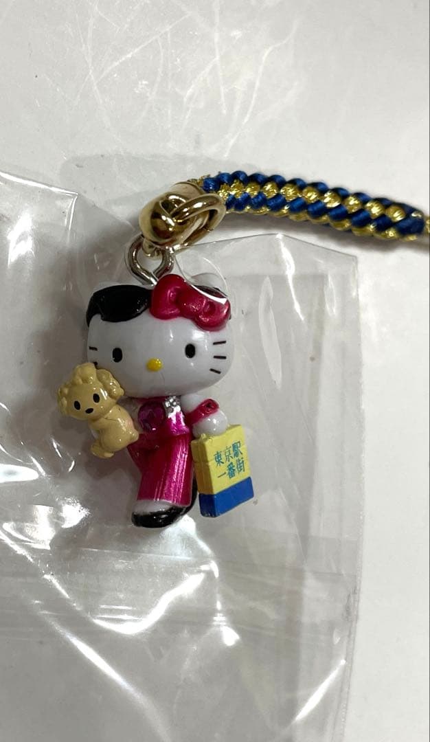 へ*可様 ハローキティ 根付 ストラップ　東京一番街