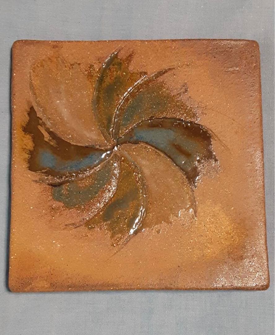 陶芸作品 高台付き角皿4点セット