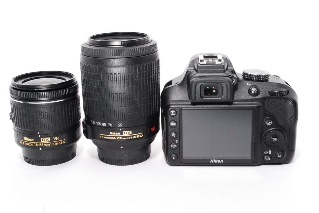 ◆AF-Pレンズ◆Nikon D3400◆Wレンズ◆一眼レフカメラ◆WiFi転送