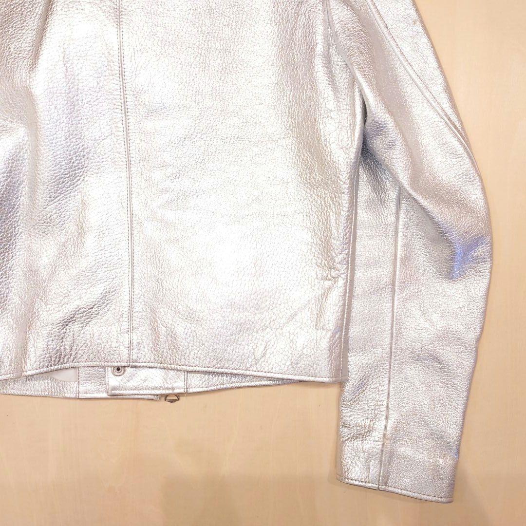 acne studios ライダースジャケット シルバー レザー gibson