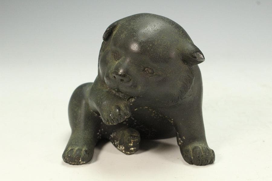 古銅 小狗 置物(K-A814)