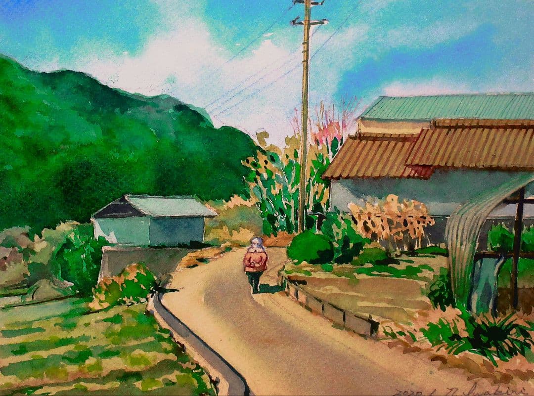 水彩画「お昼どき」