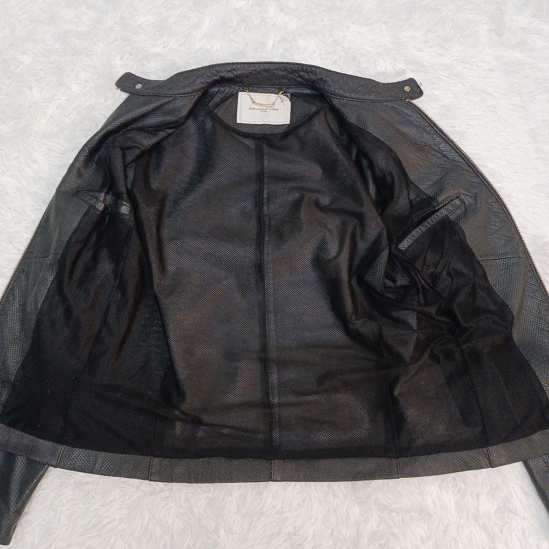 ✨美品✨希少デザイン✨ビームス　パンチング　シングルライダース　ブラック　M