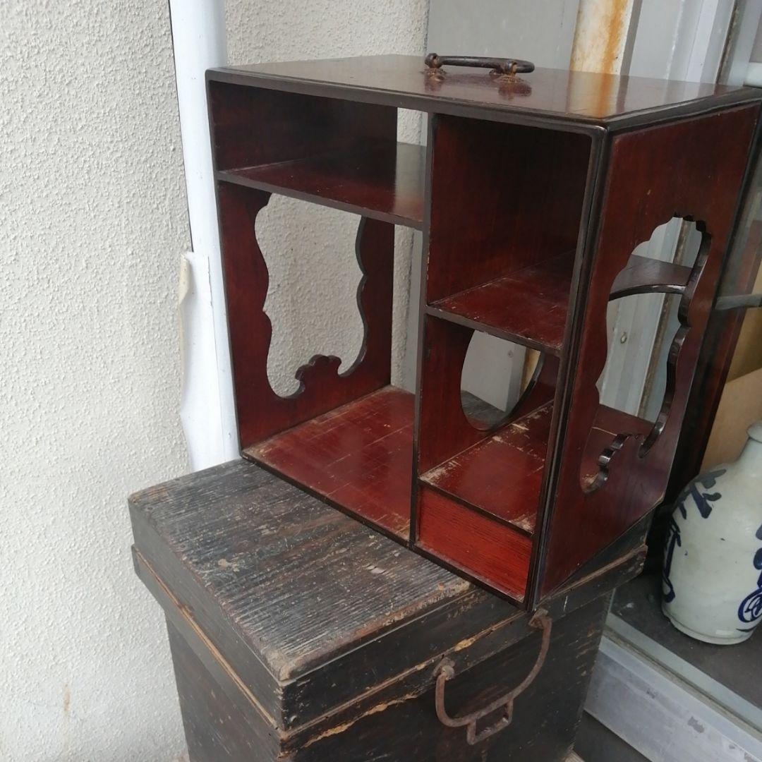 骨董　弁当箱　大名弁当　野点　木製　漆器　共木箱入　アンティーク　小物入