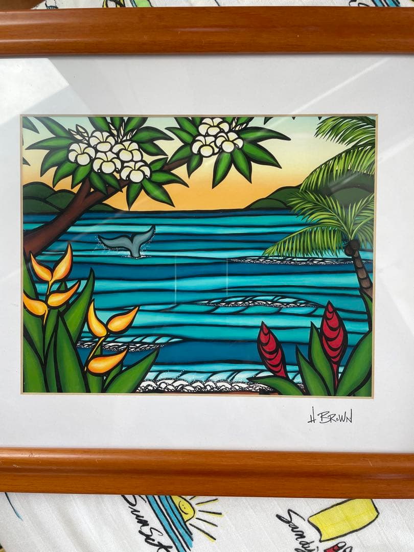 ヘザーブラウン絵画「Lahaina Shores」額付き