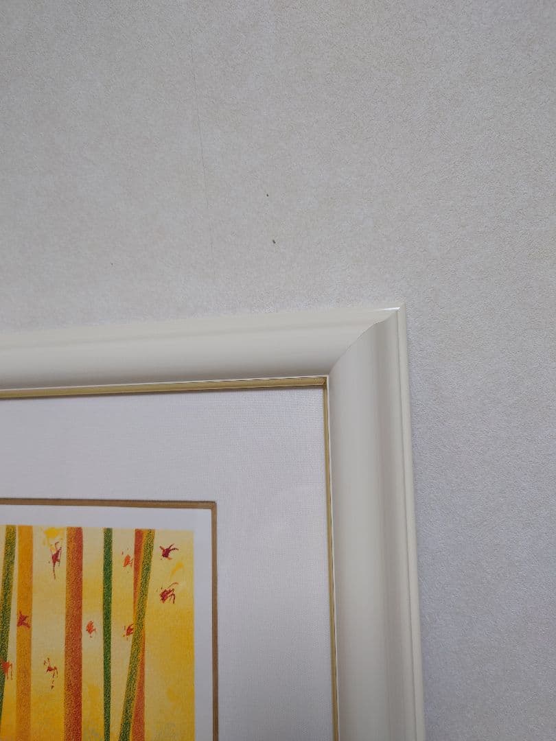 レオパシリコ　秋（フォール）　版画　額入り　オレンジ　木　森