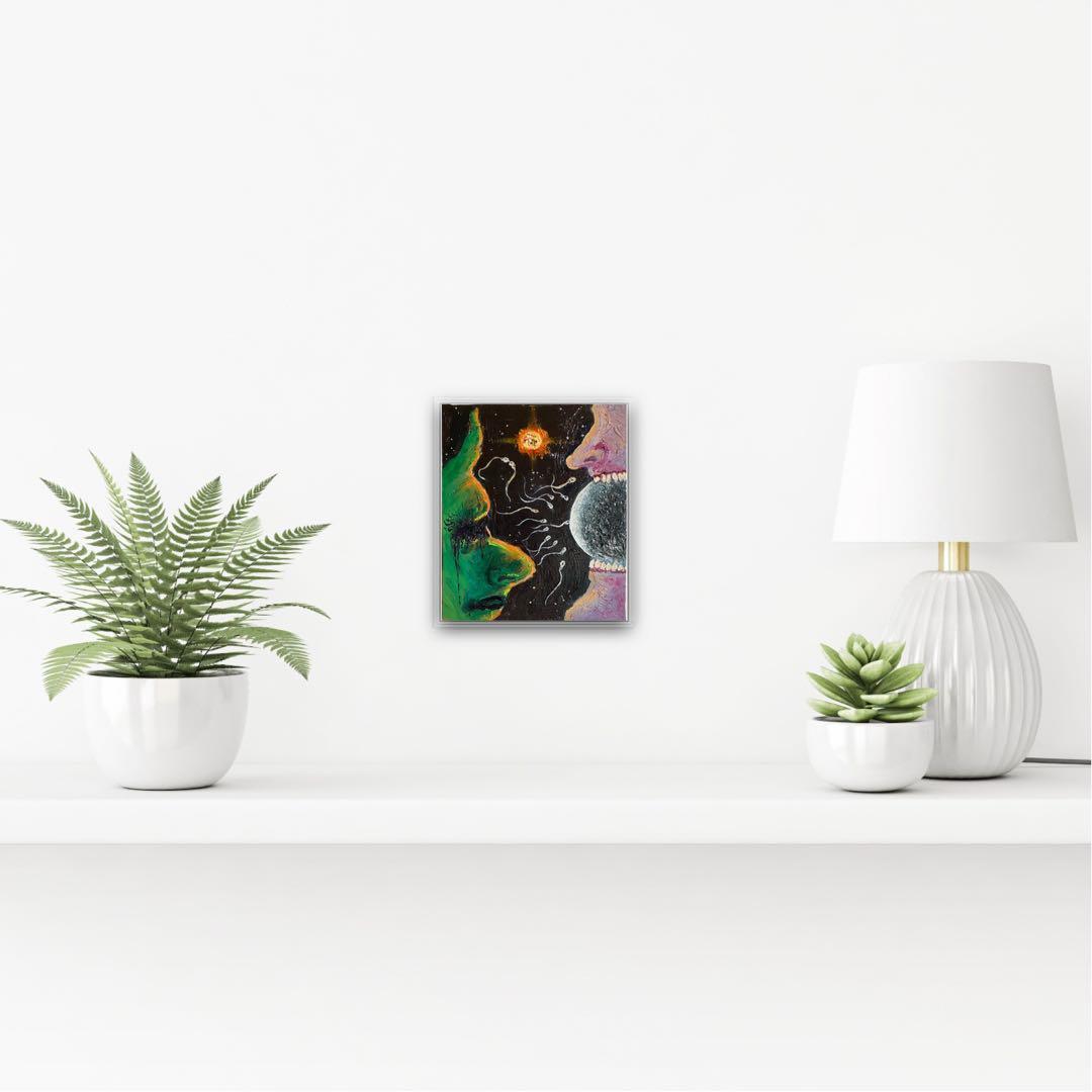 無限と無　絵　絵画　原画　油絵　雑貨 命　宇宙　抽象画　モダン　インテリア