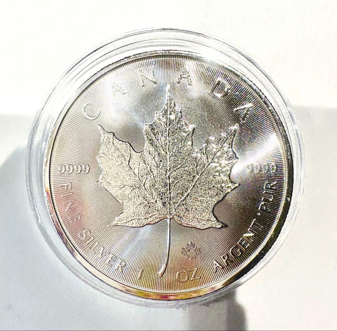 【ケース付】2021年（未使用）カナダ 「メイプルリーフ」純銀 銀貨 1オンス