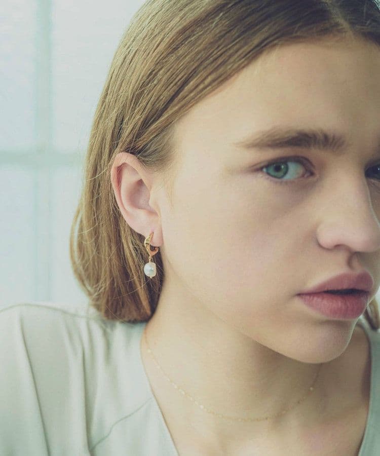 eteパールフープピアス