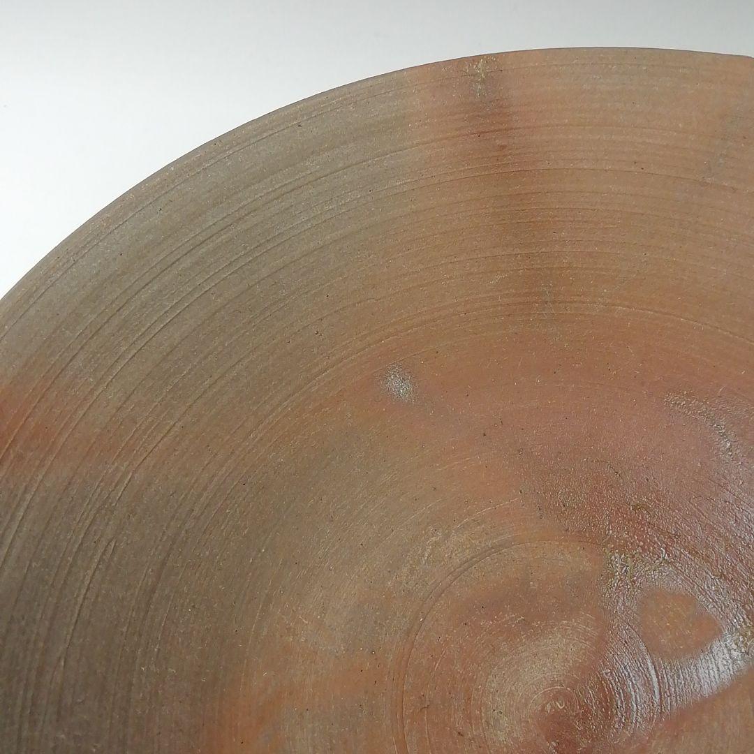 Ｔ４４０　茶碗　『備前焼』『平茶碗』『森岡宏 造』　共箱　抹茶碗　茶道具