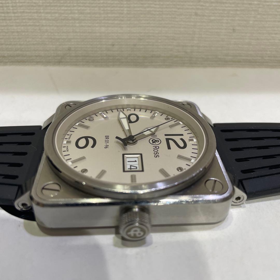 水　廃盤　ベル＆ロス/Bell＆Ross BR-01 ホワイト文字盤