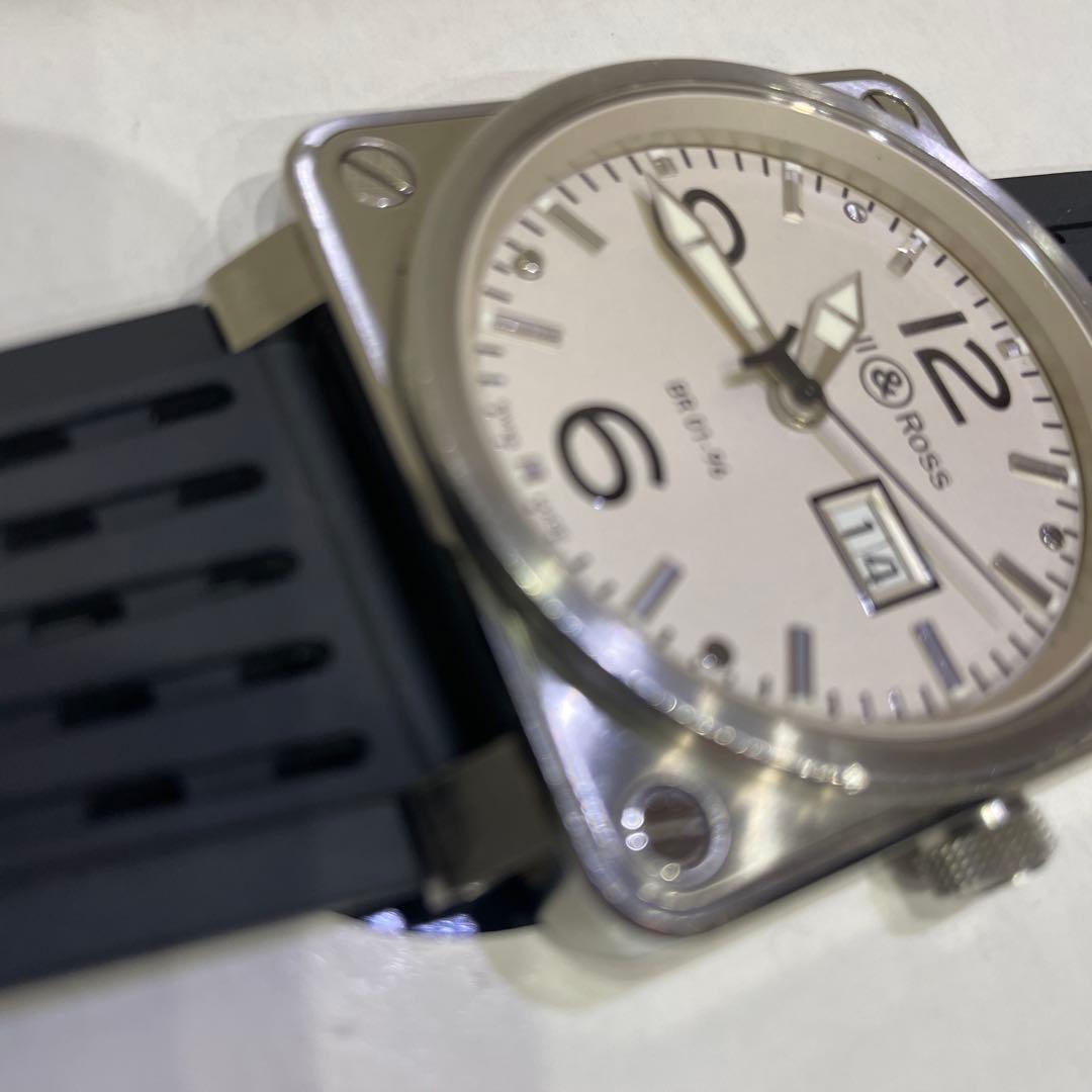 水　廃盤　ベル＆ロス/Bell＆Ross BR-01 ホワイト文字盤