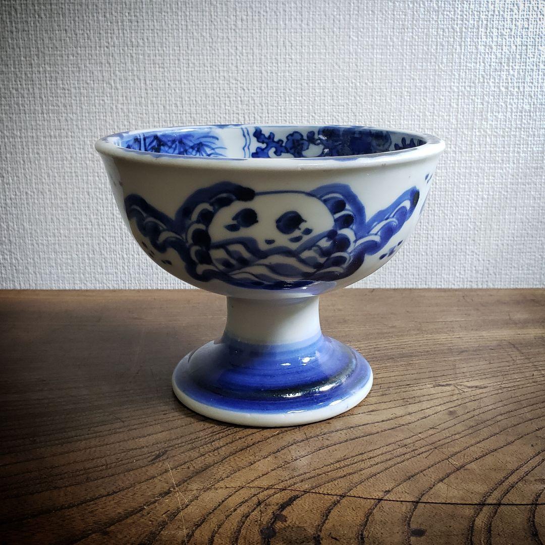 盃洗　江戸　鉄線唐草　花唐草　梅　四角窓　竹　草花　希少　だまし絵　古伊万里