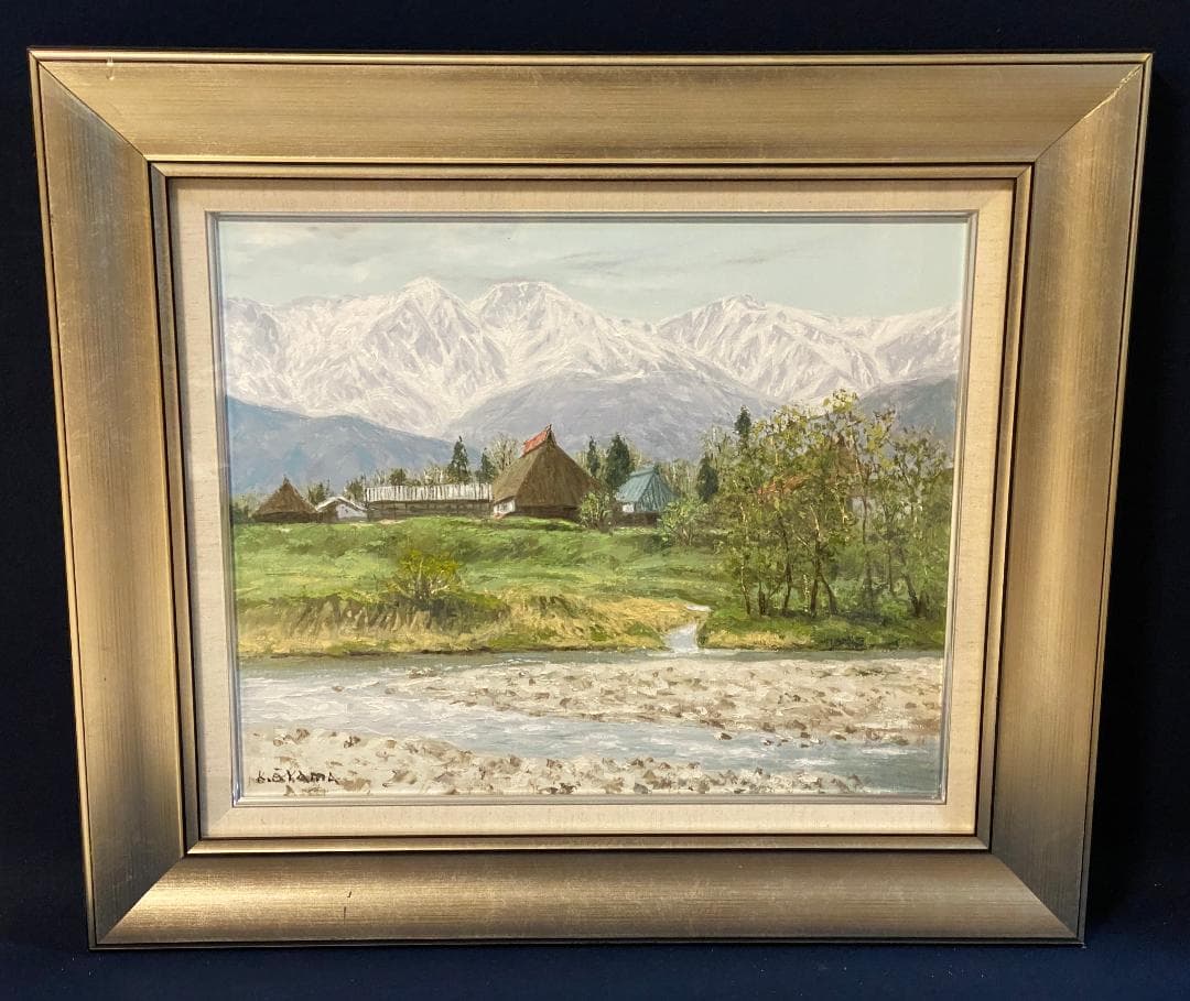 ★「真作」大山功「北アルプス 白馬岳」風景画　油彩画　額装　サイン有り　F8号