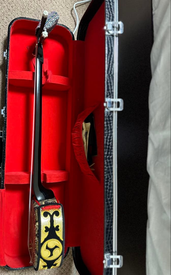 三線 本体 蛇の皮 ケース付き