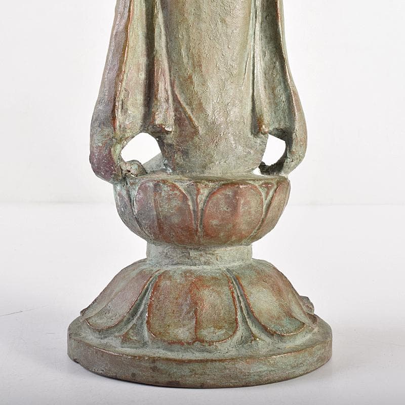 彫刻家　佐々木大樹作　青銅　観音像　仏像　重さ約1.9㎏　共箱　M　R7716B