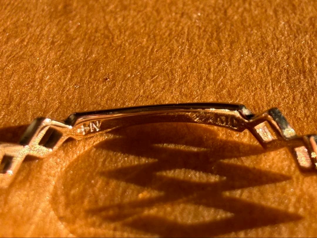 幾何学模様 パール オープンリング