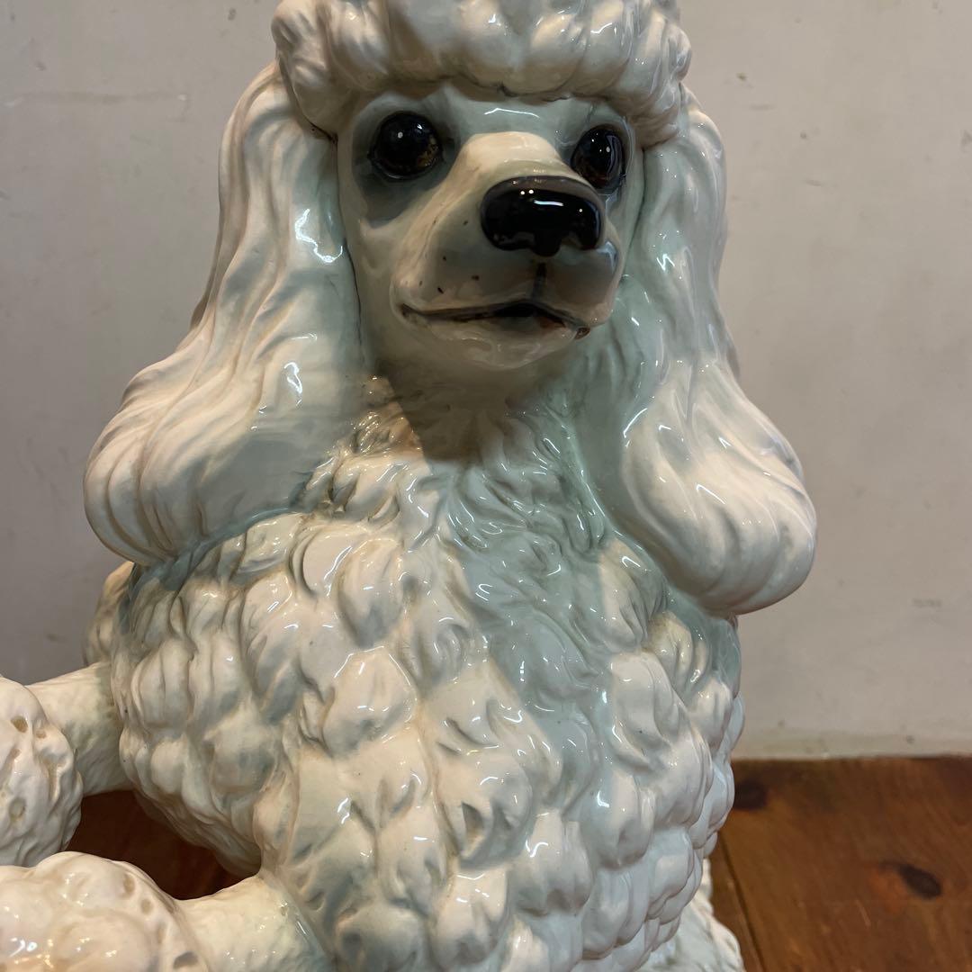 美品　陶器　プードル　置物　オブジェ　大きめ　リアル　表情豊かな　ヴィンテージ