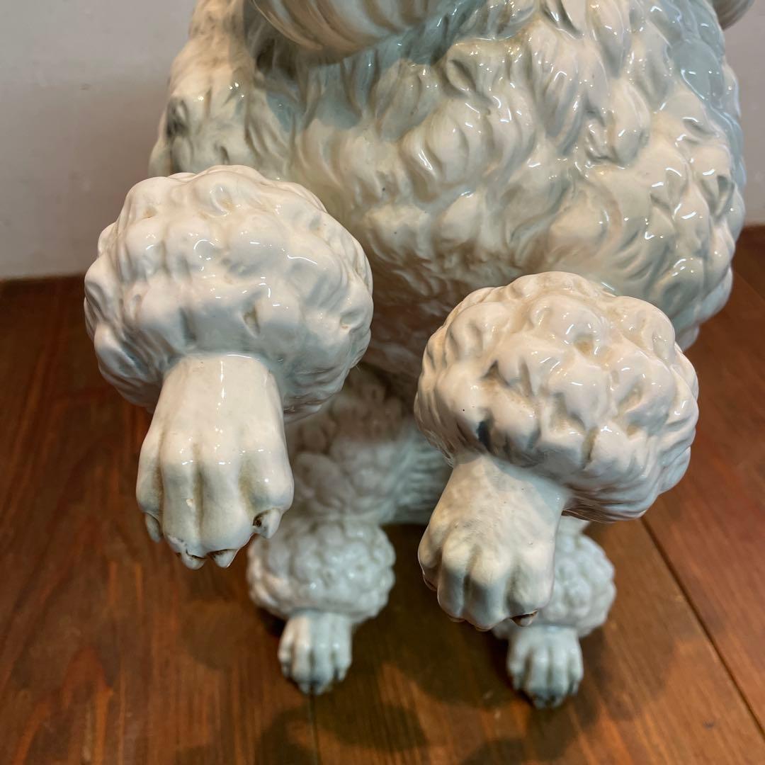 美品　陶器　プードル　置物　オブジェ　大きめ　リアル　表情豊かな　ヴィンテージ