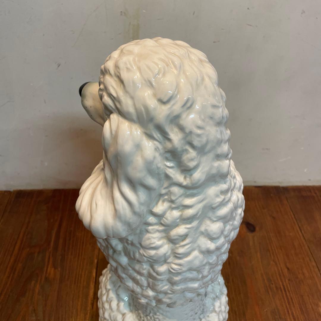 美品　陶器　プードル　置物　オブジェ　大きめ　リアル　表情豊かな　ヴィンテージ